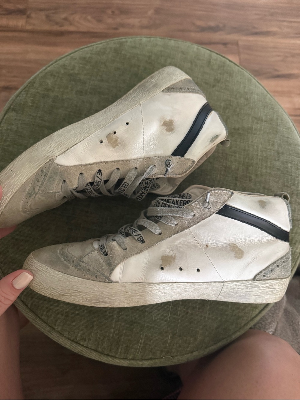 Golden Goose Mid Star White, Gray & Black Low-Top Sneakers - Picture 4 of 5